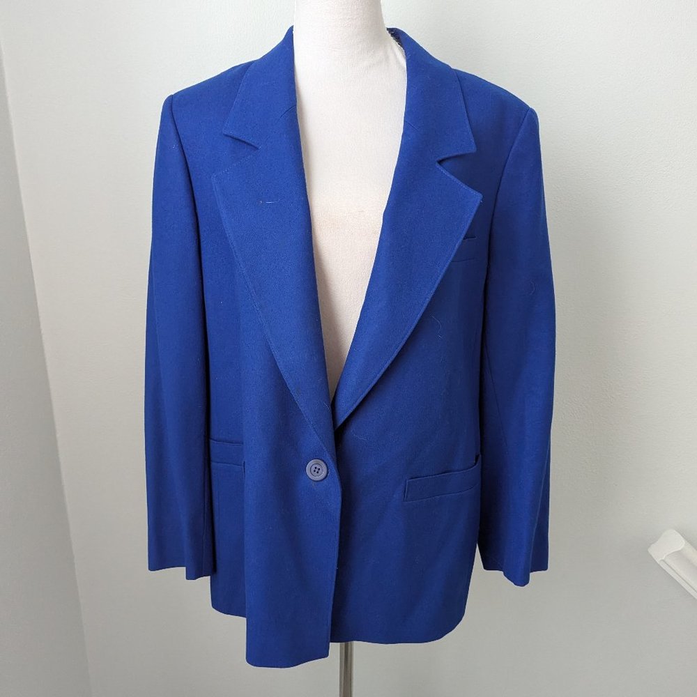 Vintage Pendleton 100% Virgin Wool Cobalt Blue Blazer, 20W